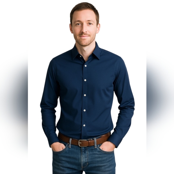 Calvin Klein Other - Mens Calvin Klein Navy Blue Buttondown Dress Shirt infinite cool non-iron